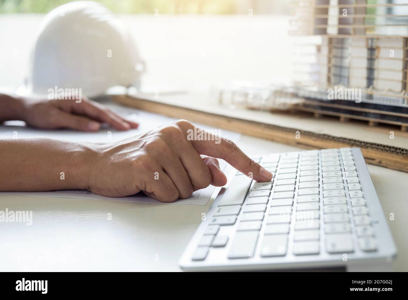 Architecture Engineer Drawing and working for architectural project and