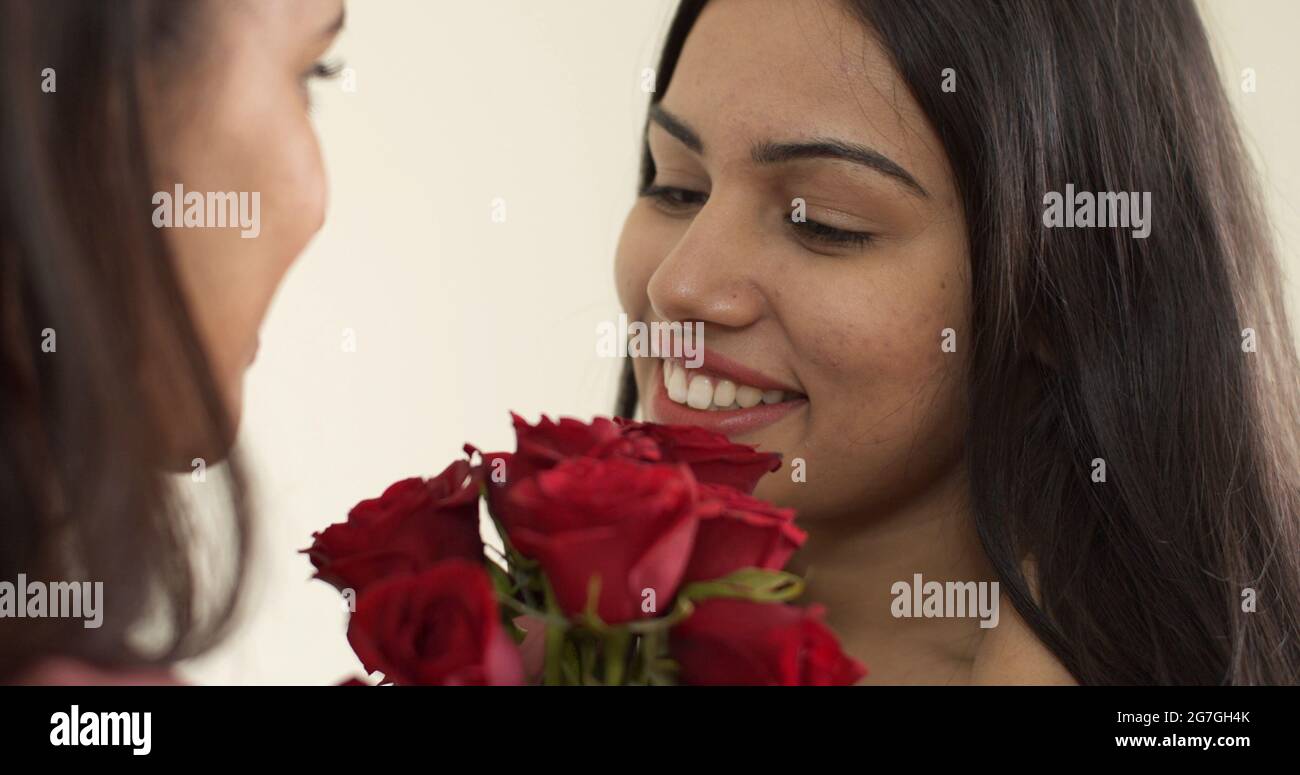 Closeup shot two happy hi-res stock photography and images - Alamy