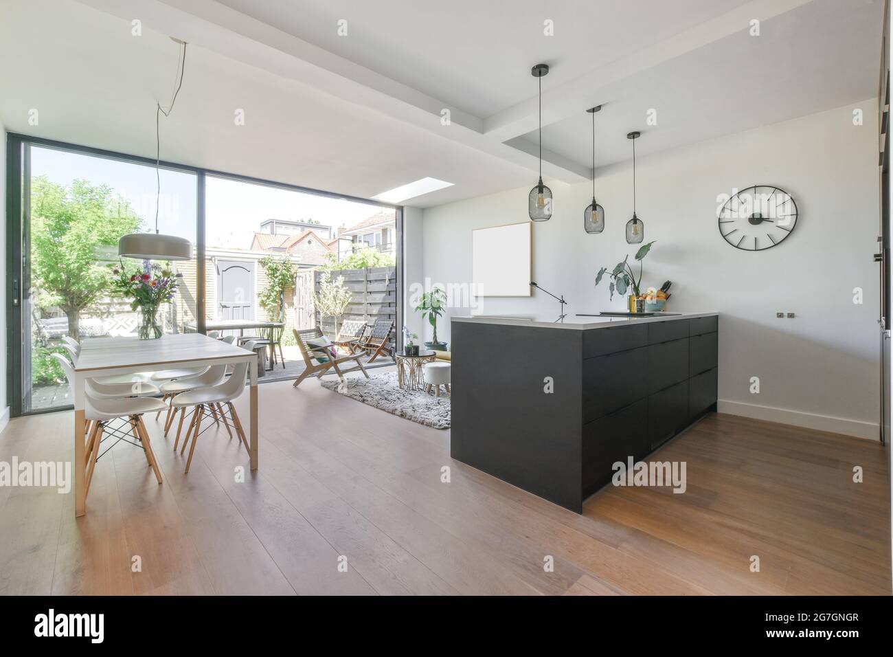 Interior design of bright and beautiful dining room Stock Photo - Alamy