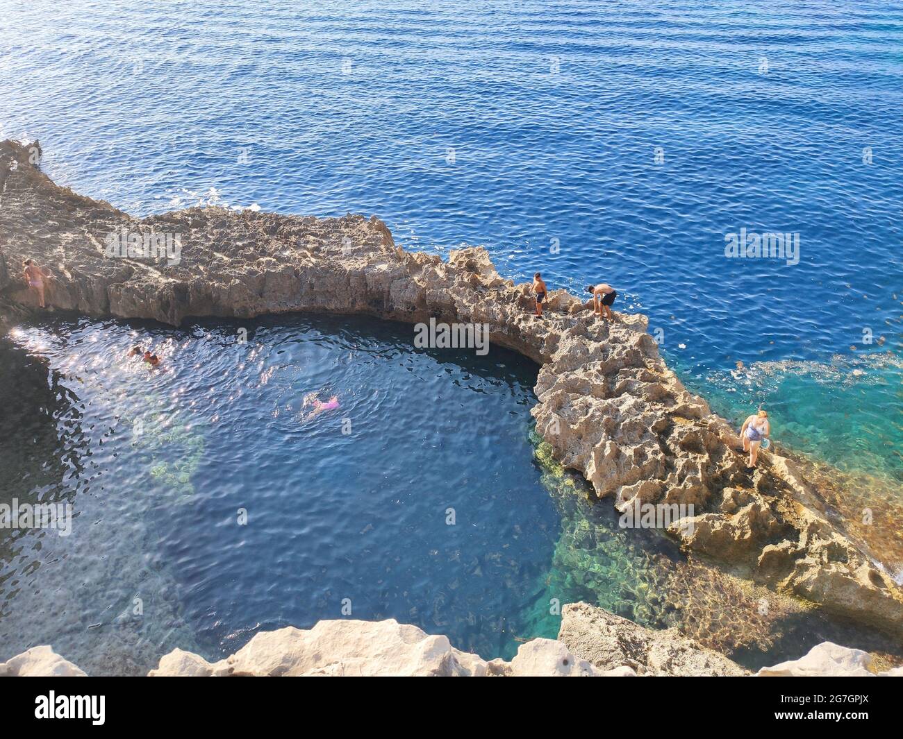 Blue Hole natural pool on Gozo island, Malta. Stock Photo