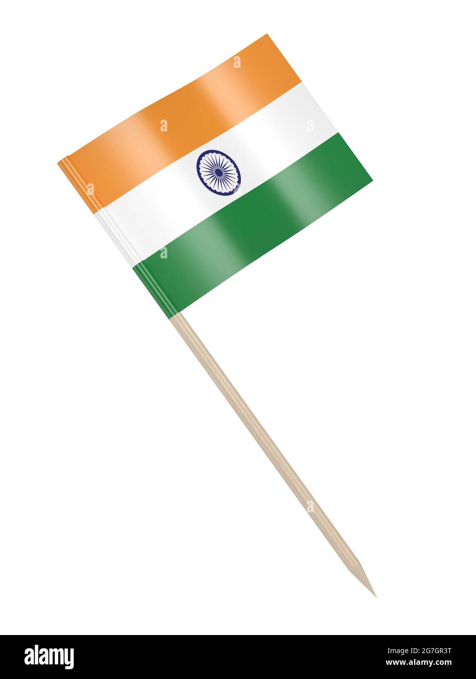 India flag toothpick isolated on white background Stock Photo