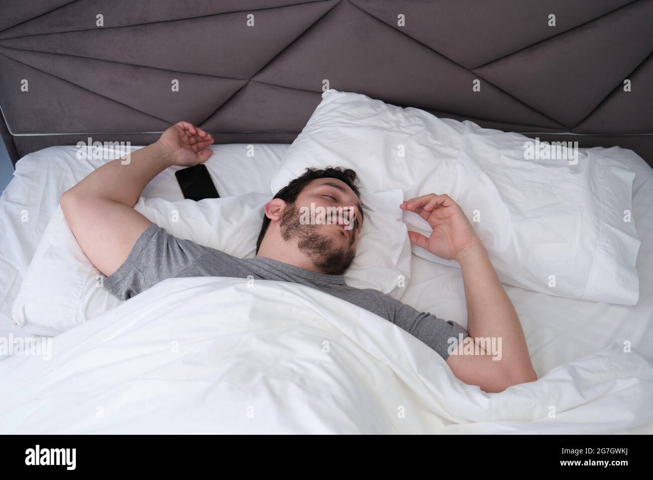 Man spread bed hi-res stock photography and images - Alamy