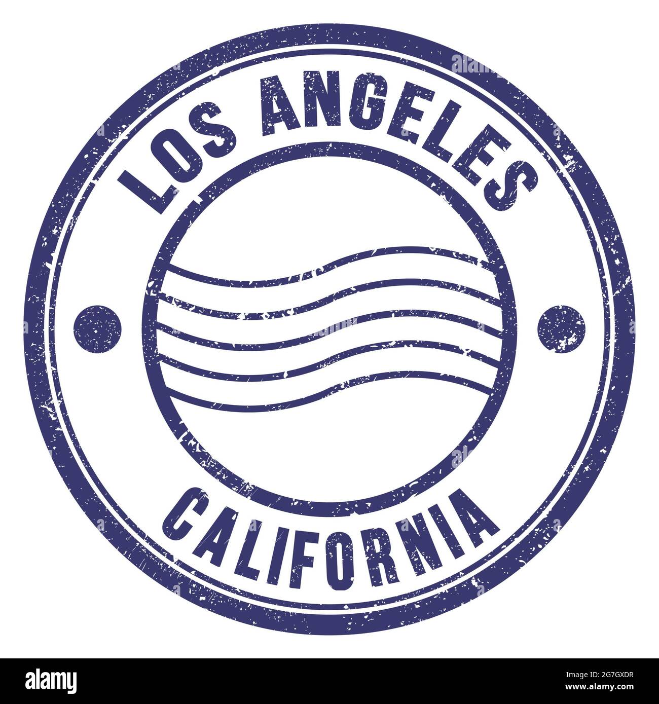 LOS ANGELES CALIFORNIA, words written on blue round postal stamp