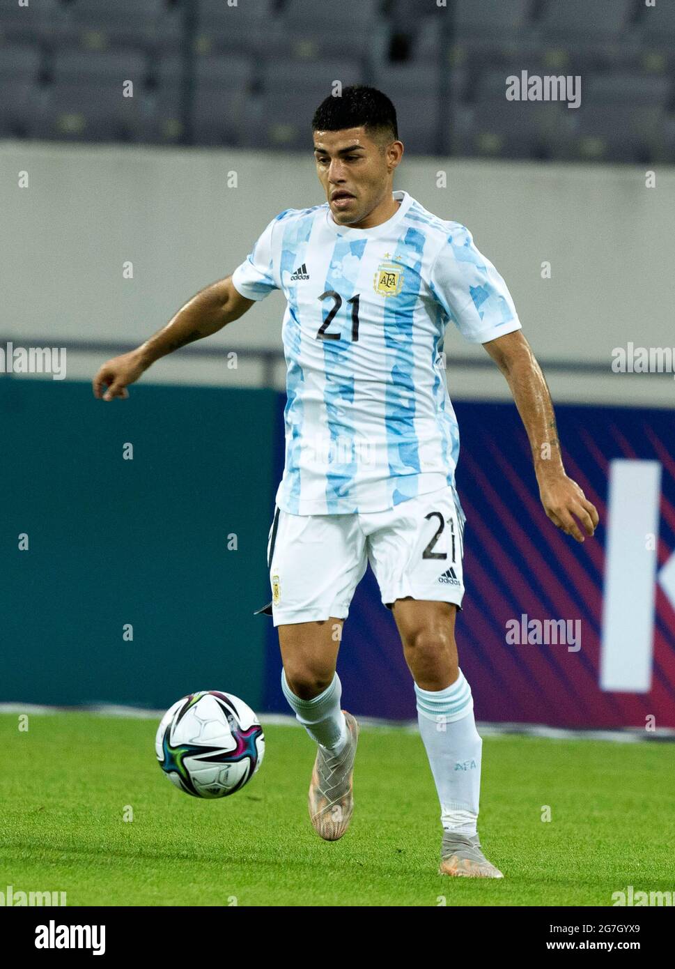 July 13 21 Yongin South Korea Argentina Player Valenzuela Carlos 21 Dribble For The Ball During The Tokyo Olympic Men S Soccer Team Friendly Match Between South Korea And Argentina