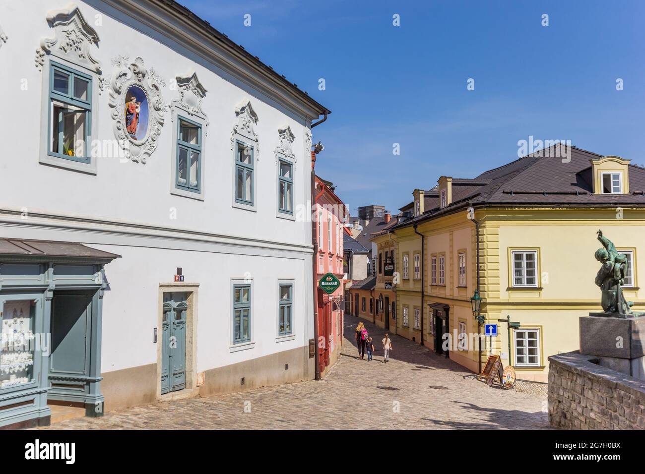 Little square in the Italian Court area of Kutna Hora, Czech Republic Stock Photo