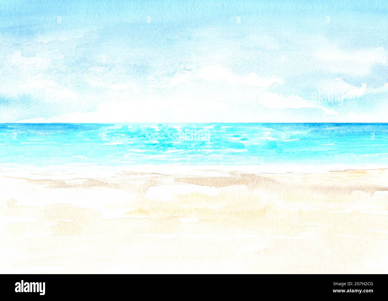 Seascape.Tropical beach with sea, blue sky and white sand, summer ...