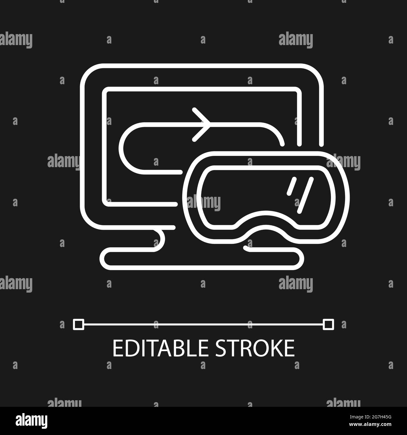 VR games white linear icon for dark theme Stock Vector Image & Art - Alamy