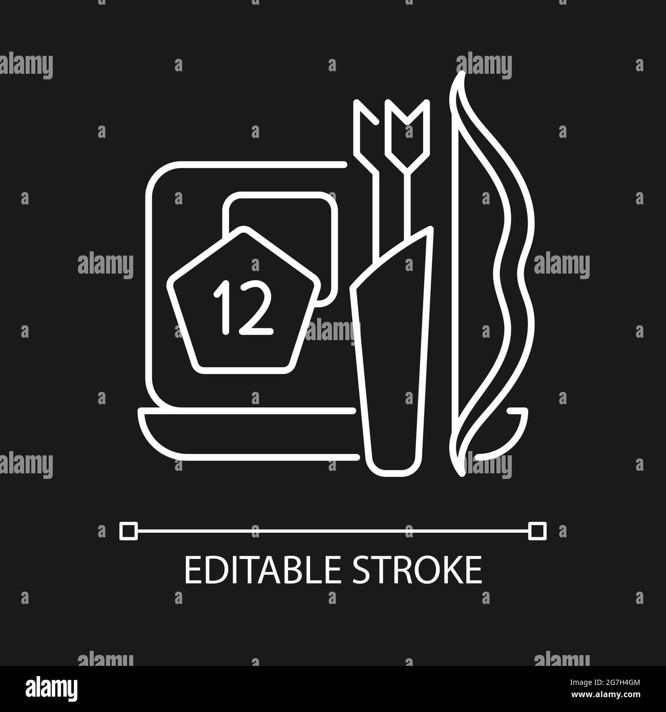 Role play game white linear icon for dark theme Stock Vector Image ...