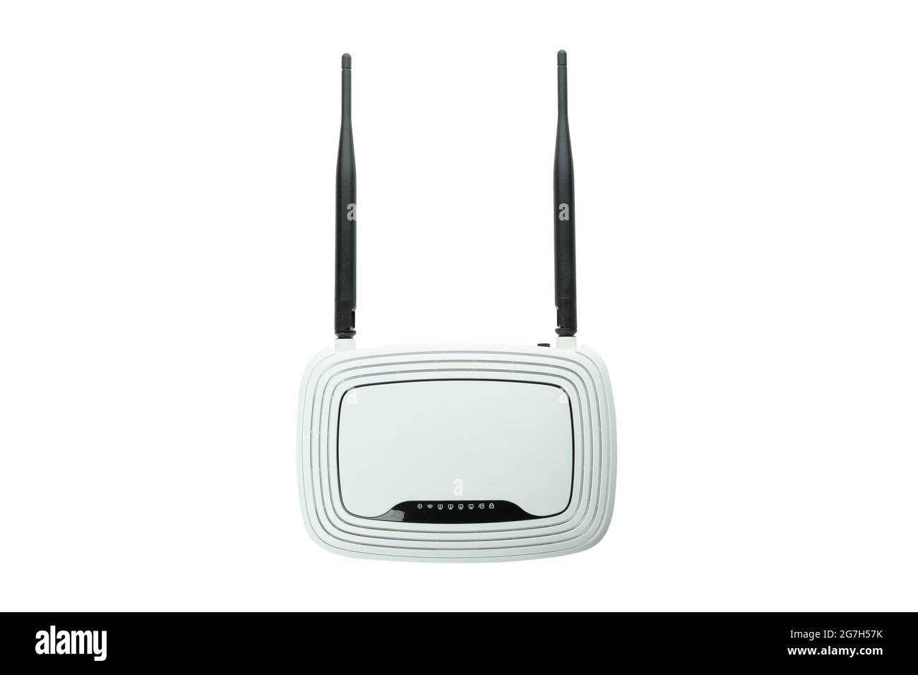 Wi Fi Router With External Antennas Isolated On White Background Stock