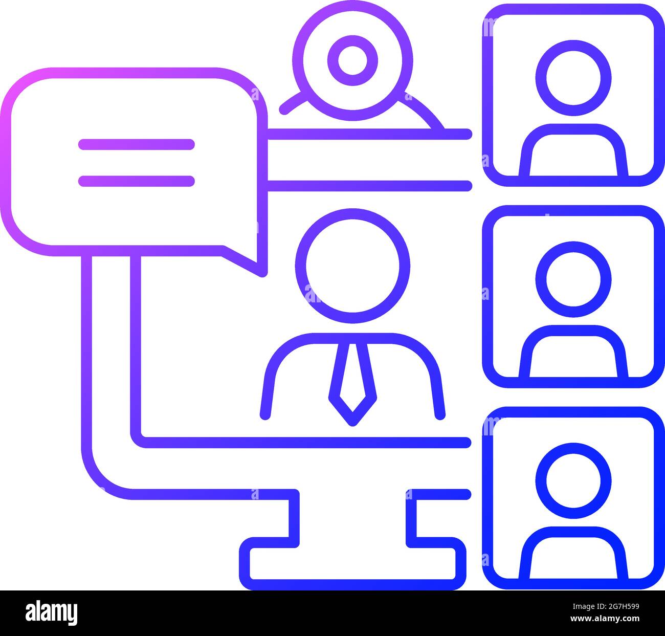 Video conference gradient linear vector icon Stock Vector