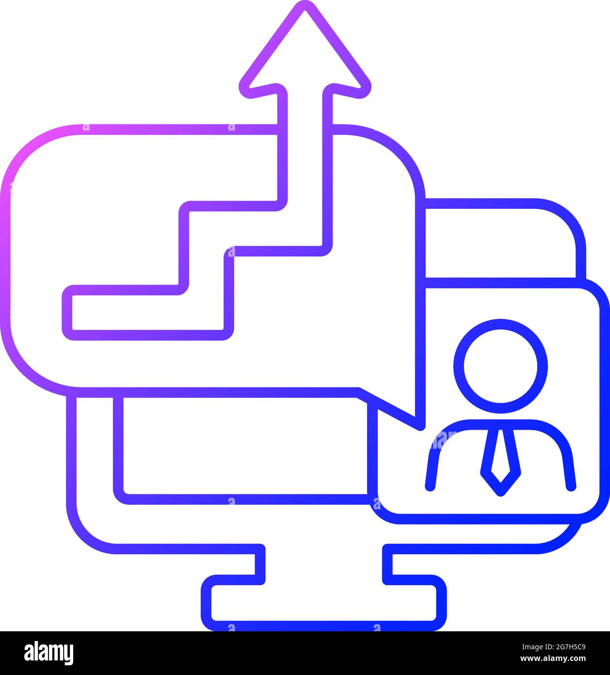 Video coaching gradient linear vector icon Stock Vector