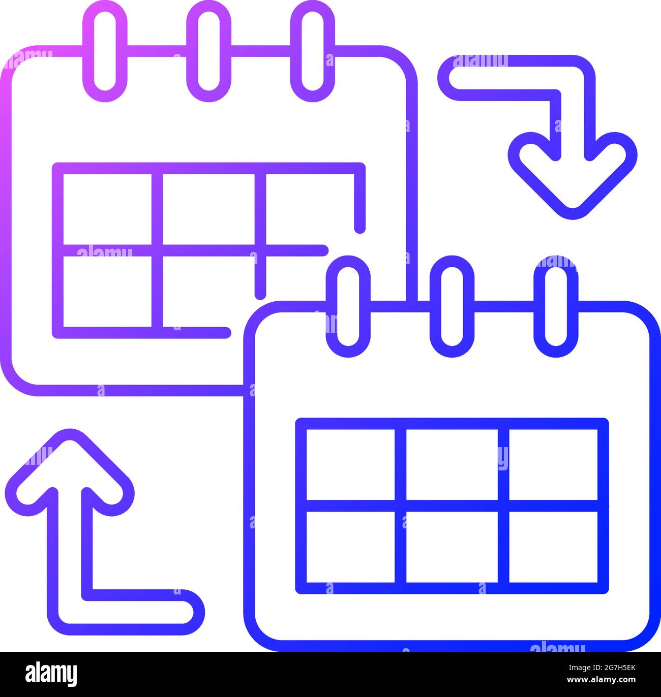 Calendar sharing gradient linear vector icon Stock Vector