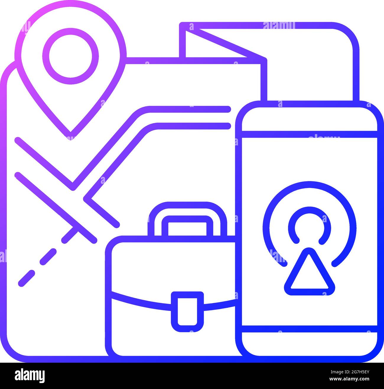 Employee gps tracking gradient linear vector icon Stock Vector