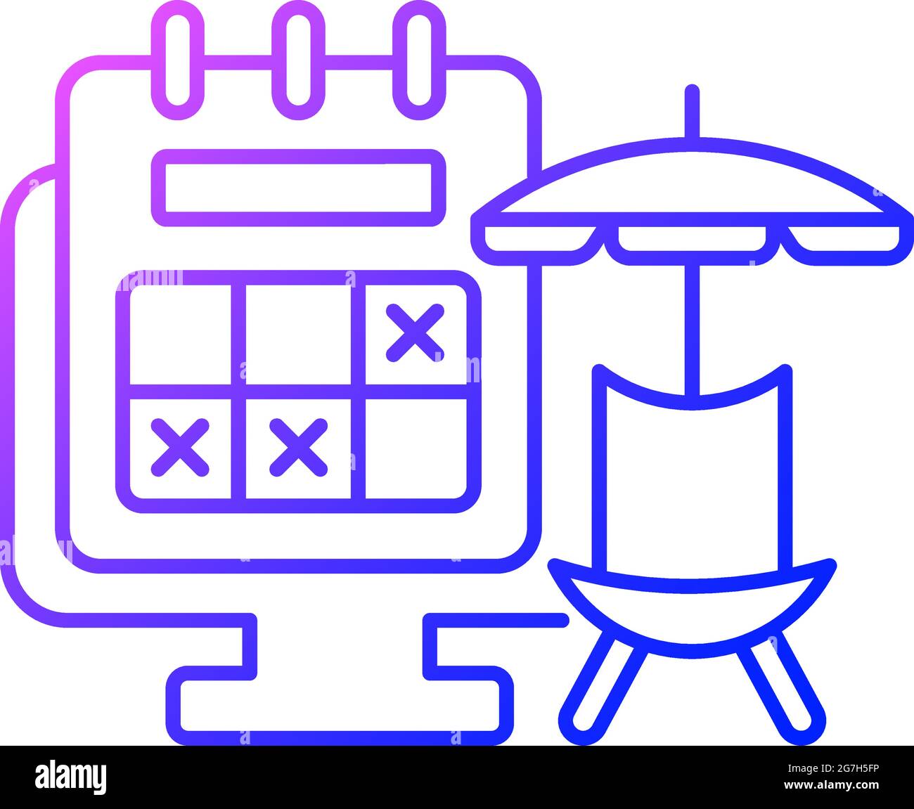 Tracking vacation time gradient linear vector icon Stock Vector