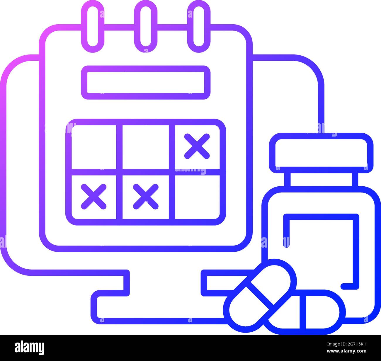 Tracking sick leave time gradient linear vector icon Stock Vector