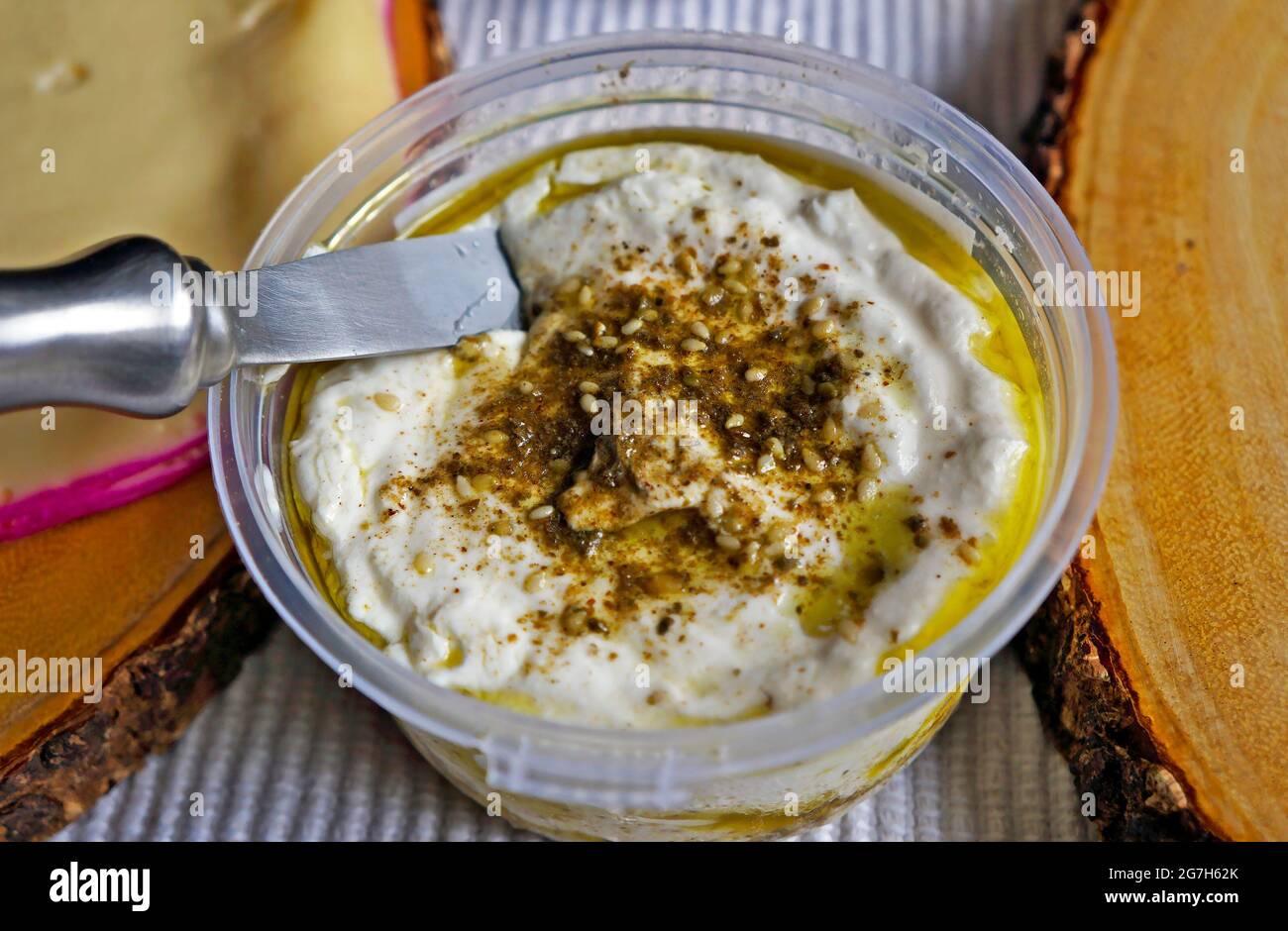 Dry curd cottage cheese with spices Stock Photo Alamy