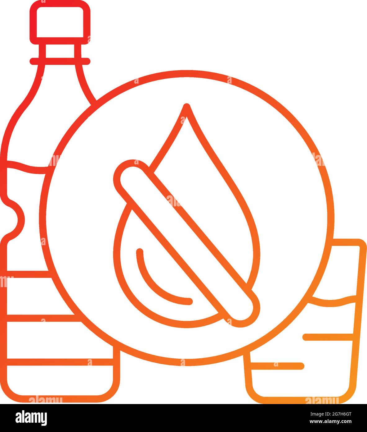 Drinking water shortage gradient linear vector icon Stock Vector