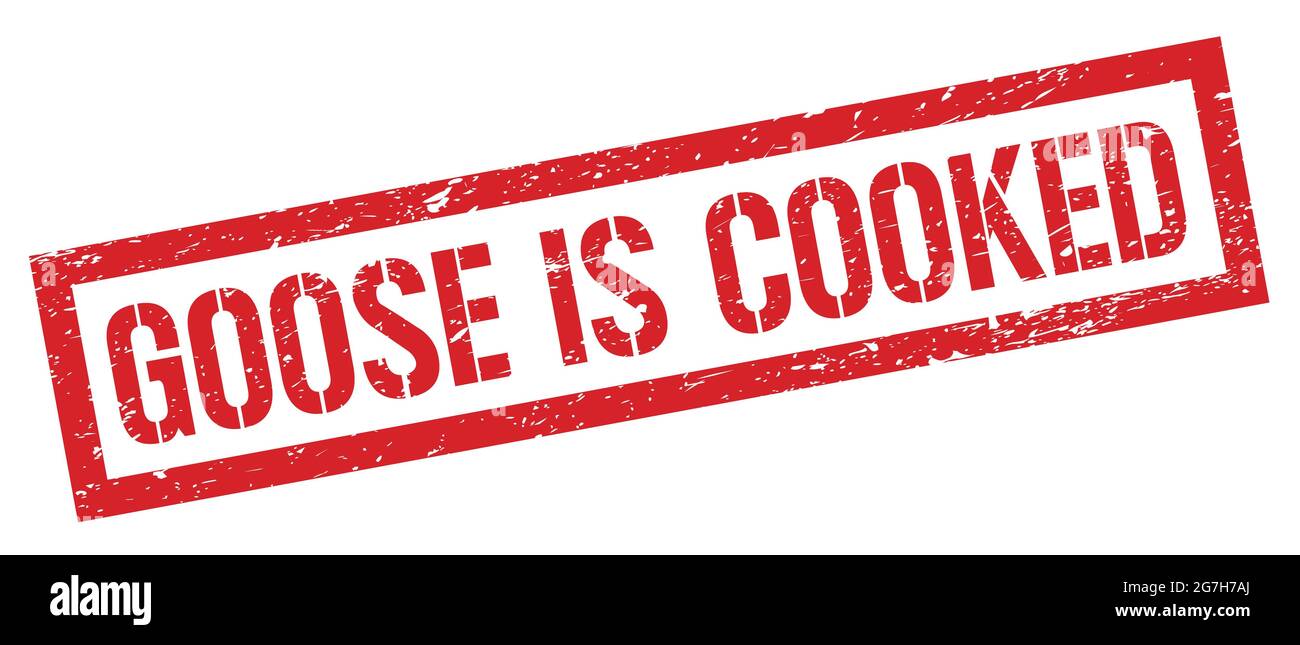 GOOSE IS COOKED red grungy rectangle stamp sign. Stock Photo