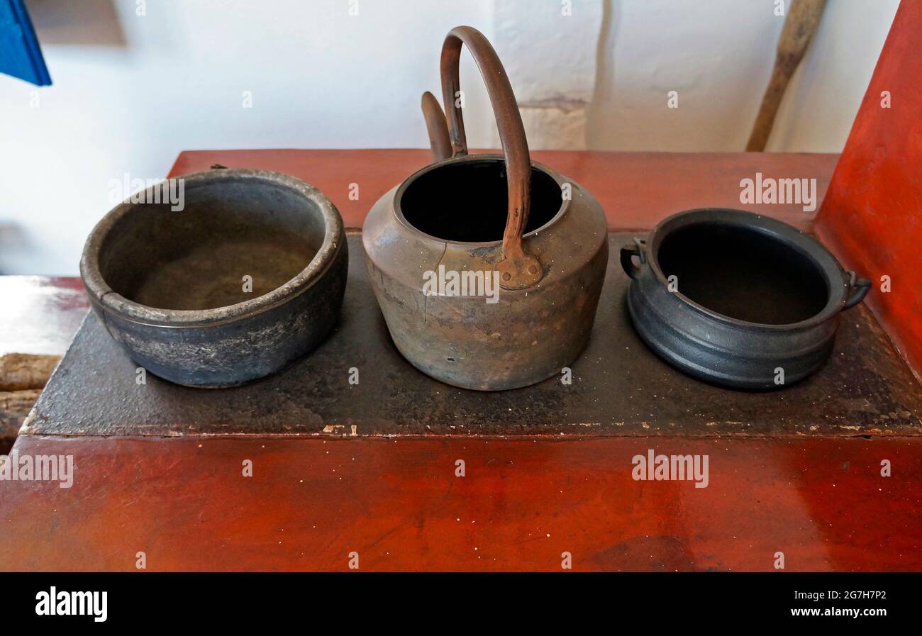 Old and rustic farmhouse utensils, Diamantina, Brazil Stock Photo