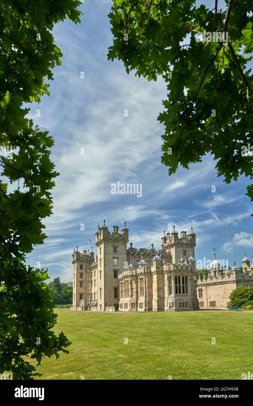 Floors Castle and garden, a stately home in the Scottish Borders near Kelso. Stock Photo
