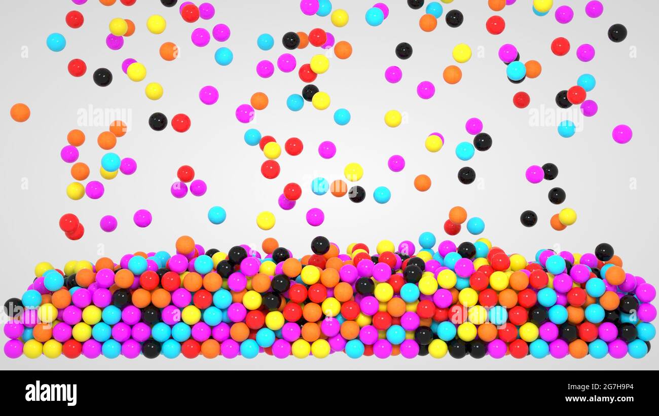 3d picture, colorful balls on a white background. Object of ...