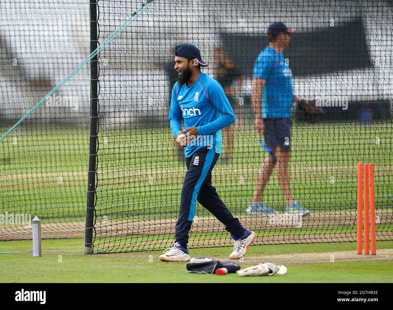 England's Adil Rashid during the nets session at Trent Bridge ...