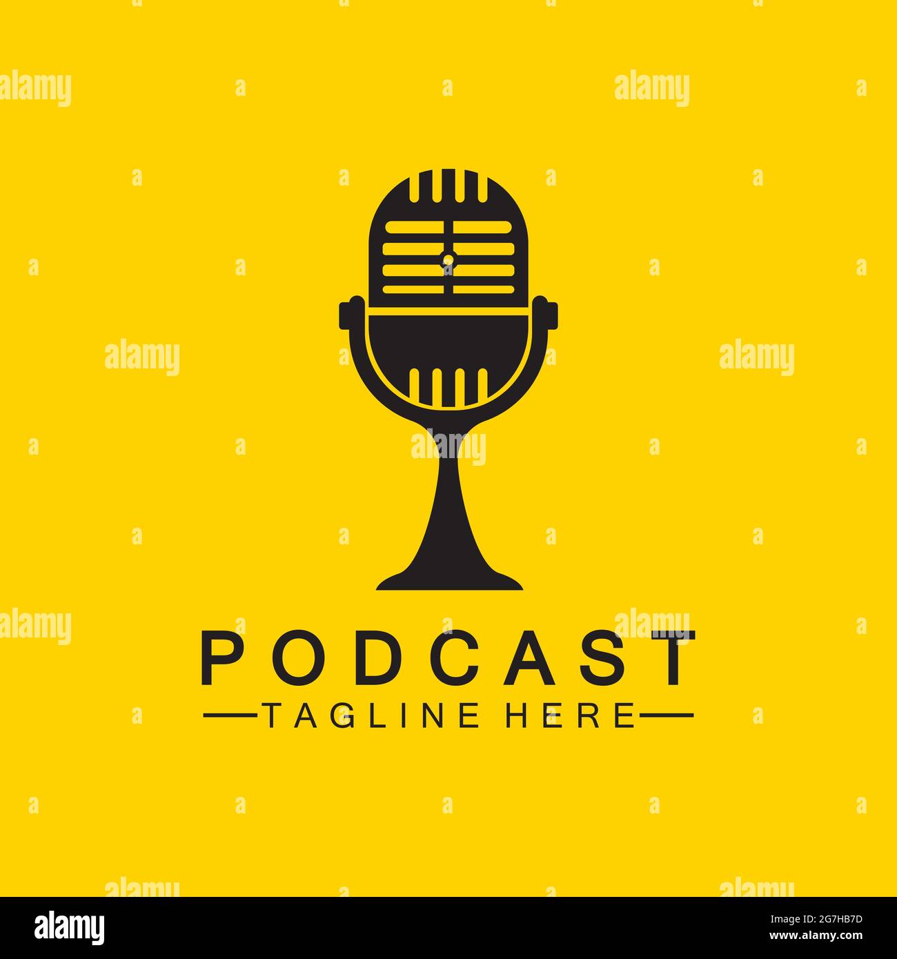 Podcast Vector icon design illustration Template Stock Vector