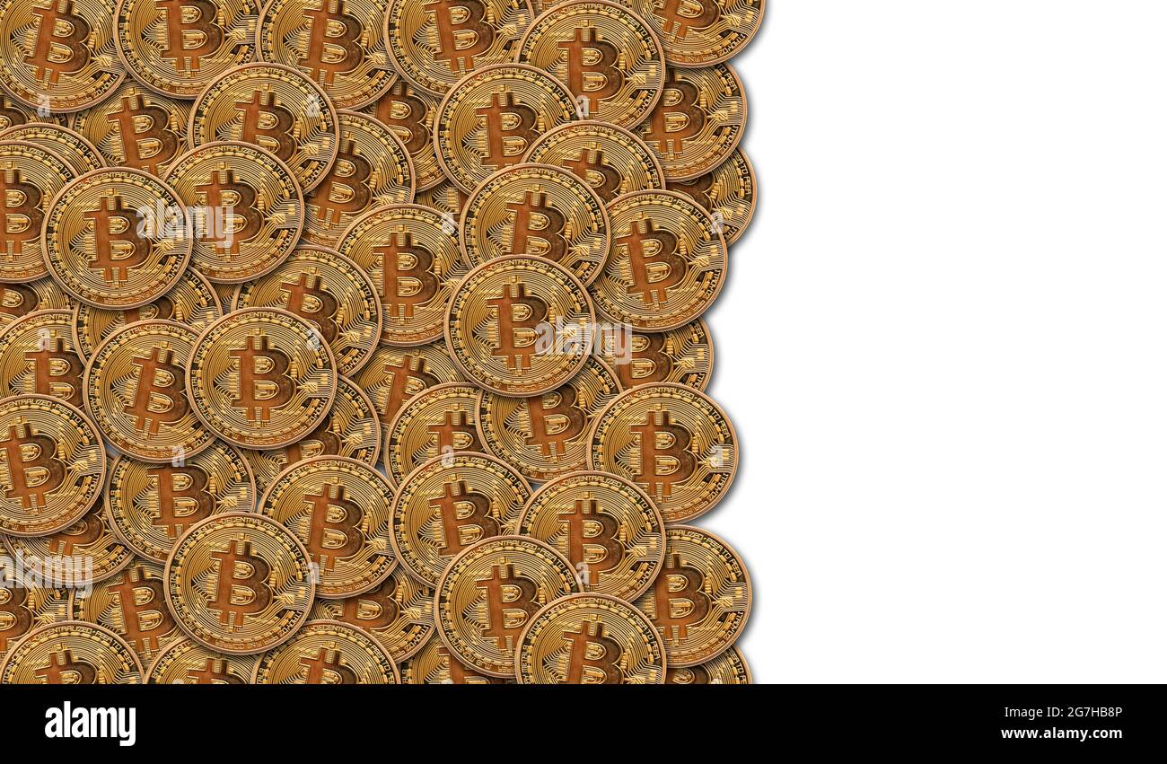 Bitcoin golden cryptocurrency coin background. 3D Rendering Stock Photo ...
