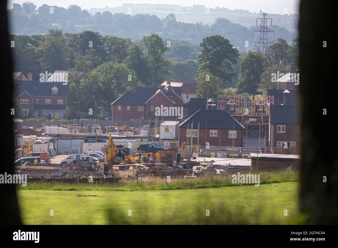New homes being built on the edge of Menston, West Yorkshire, UK. They are being built on green