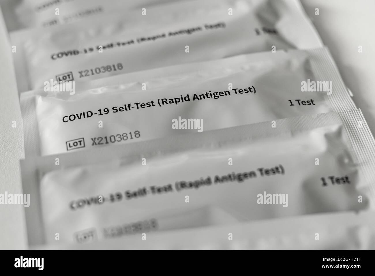 COVID19 Self Test Rapid Antigen Test (NHS) Stock Image Stock Photo