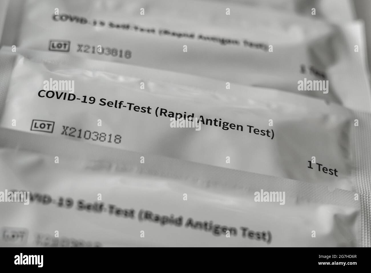 COVID19 Self Test Rapid Antigen Test (NHS) Stock Image Stock Photo