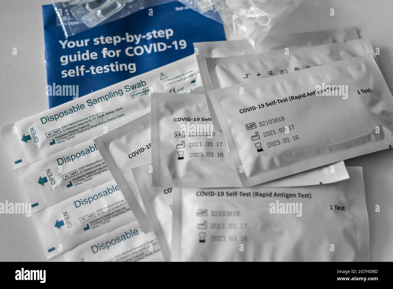 COVID19 Self Test Rapid Antigen Test (NHS) Stock Image Stock Photo