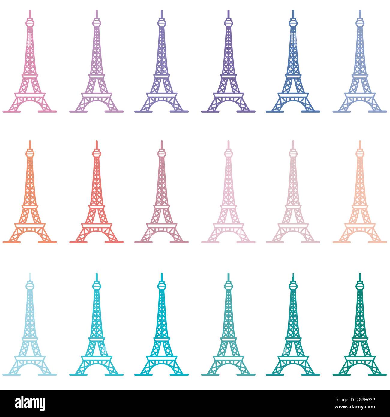 Eiffel tower landmark of France background Stock Vector