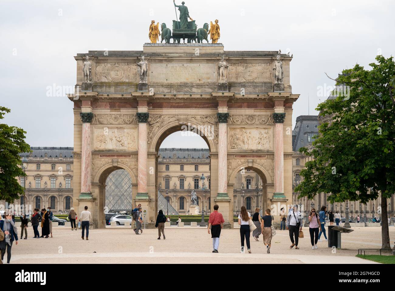 Triumphal Arch Of The Carrousel And Tuileries Garden, Paris, France Stock Photo