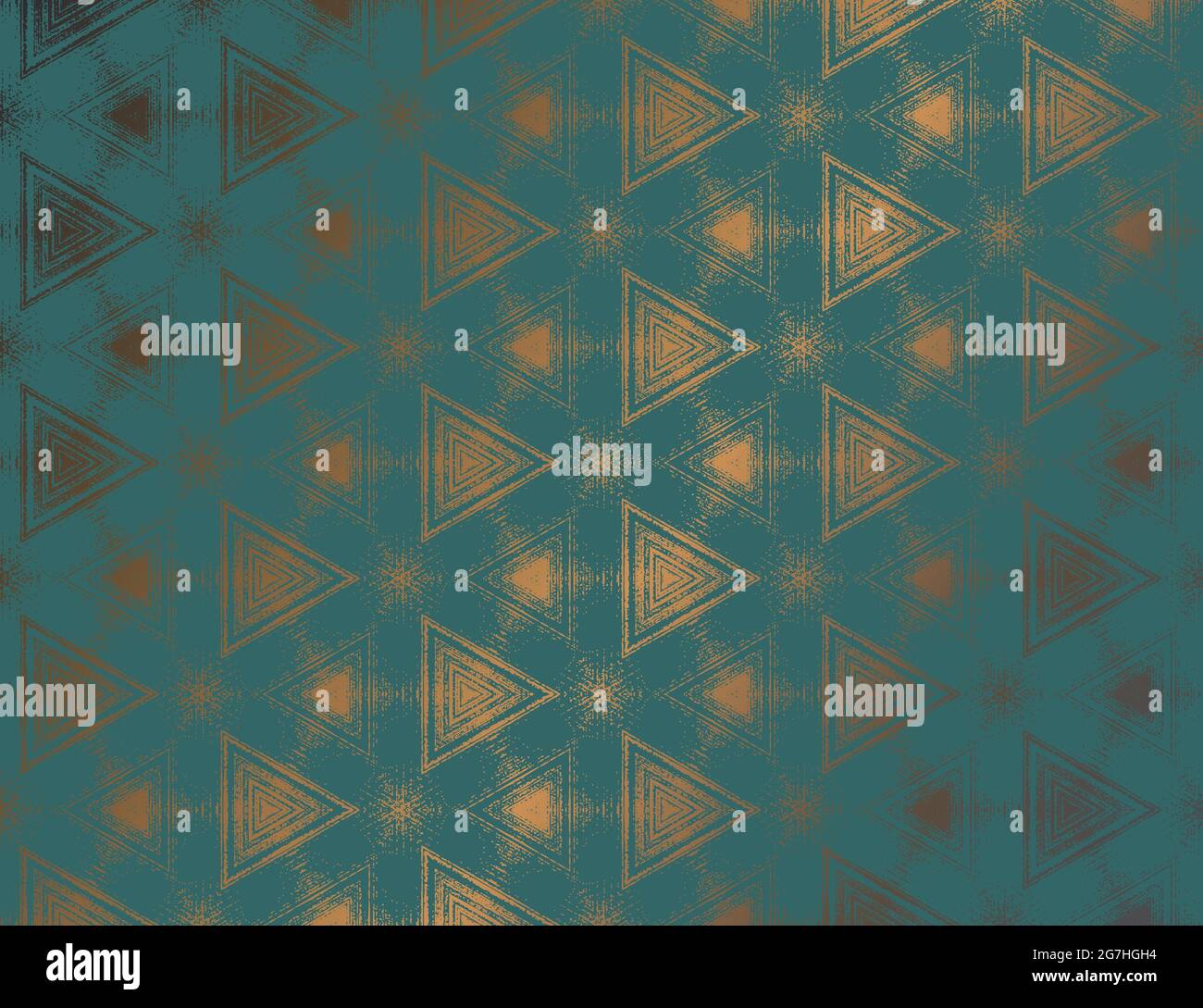 Geometric abstract teal metallic gold sheen textured kaleidoscopic