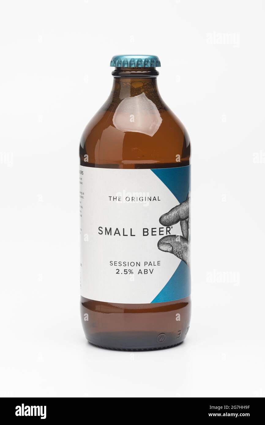 A bottle of Small Beer Session Pale Ale Stock Photo