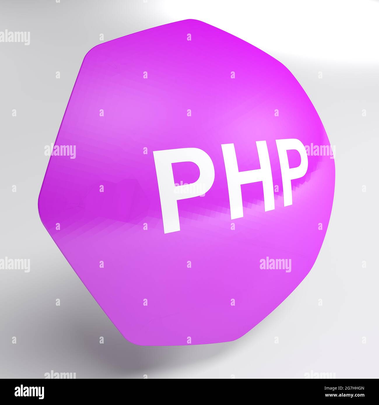 PHP purple icon isolated on white background - 3D rendering ...