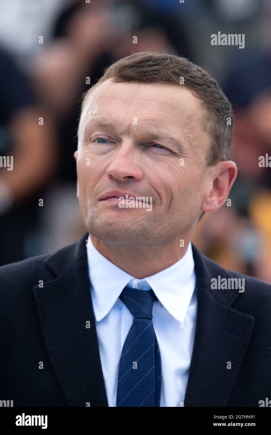 Sylvain Tesson attending the La Panthere Des Neiges Photocall as part of the 74th Cannes International Film Festival in Cannes, France on July 14, 2021. Photo by Aurore Marechal/ABACAPRESS.COM Stock Photo
