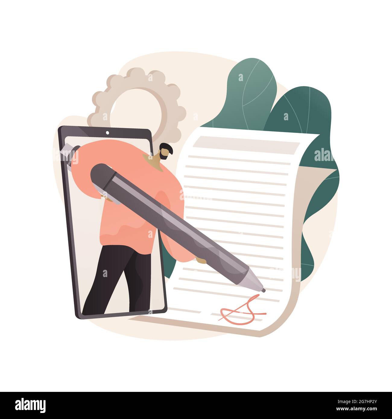 Electronic signature abstract concept vector illustration Stock Vector ...