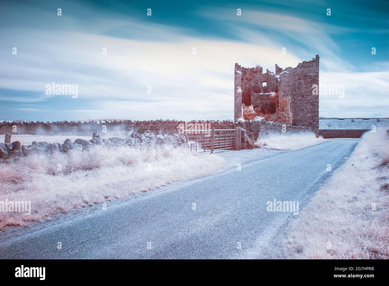 Eden castle banffshire scotland infrared Stock Photo