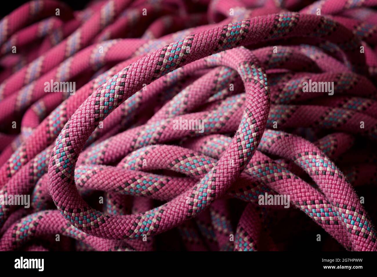 Pink Leg Rope Pink climbing rope close up Stock Photo - Alamy