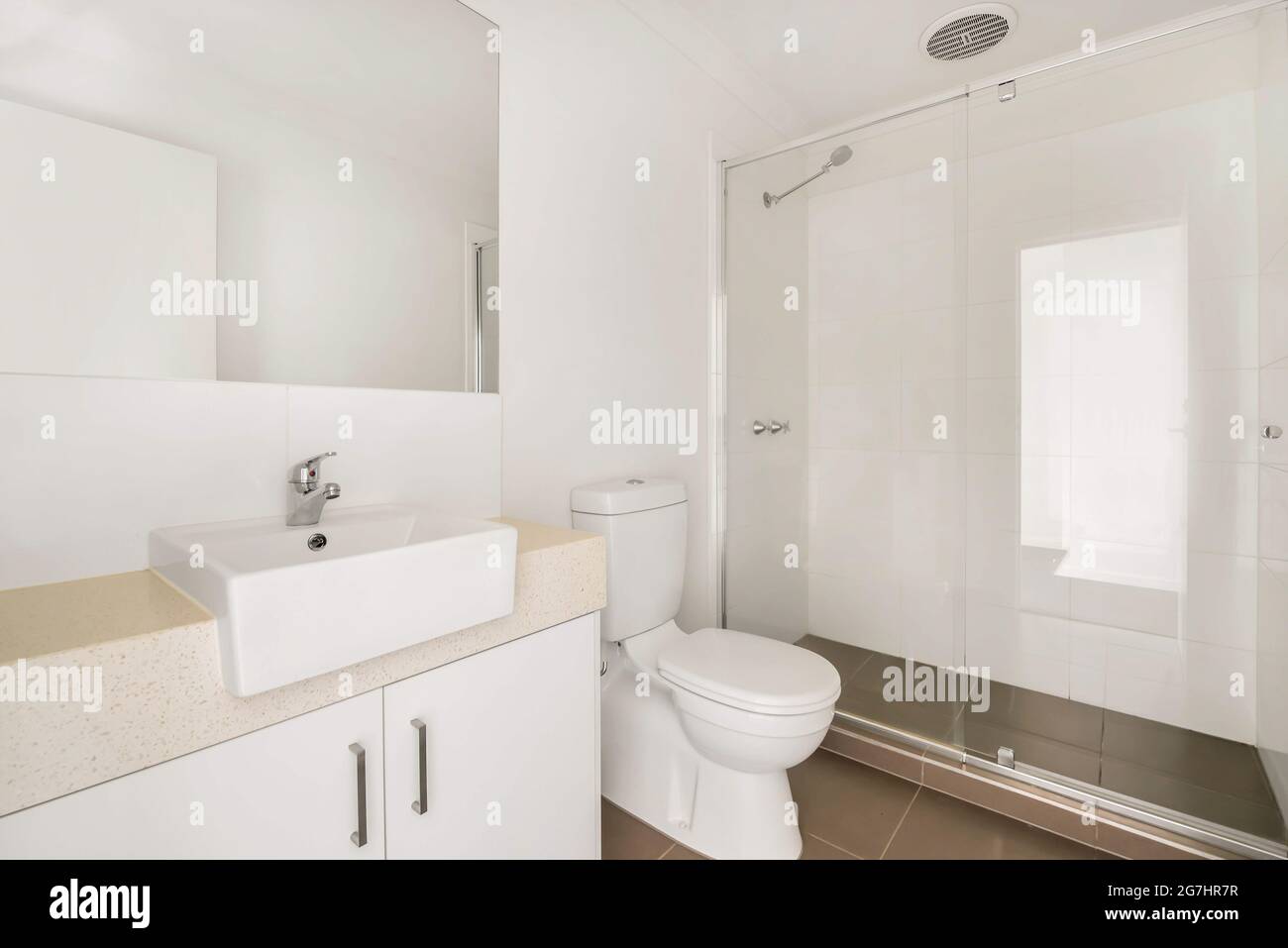 Modern bathroom design in light colors Stock Photo - Alamy