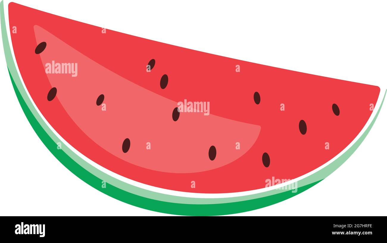 slice of watermelon isolated on white background vector illustration Stock Vector