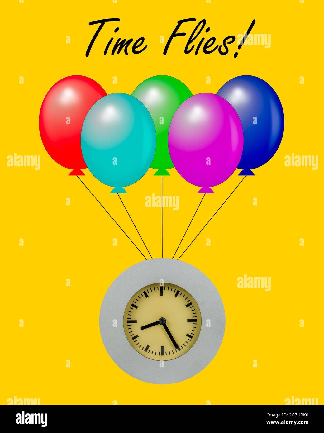 Time Flies, Flying Clock Stock Photo Alamy