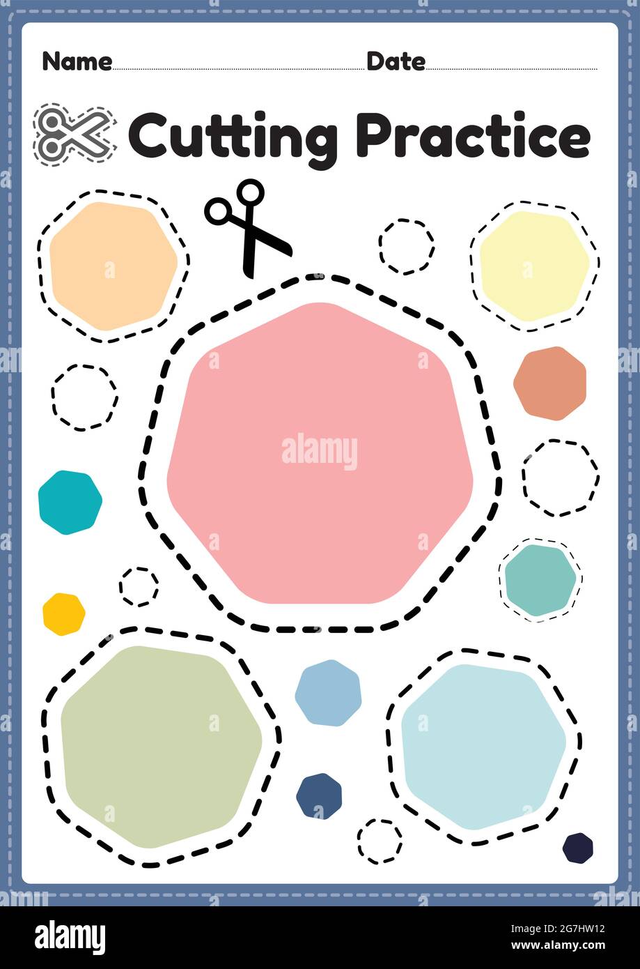 Cutting activity sheets for preschool kids to cut the paper with ...