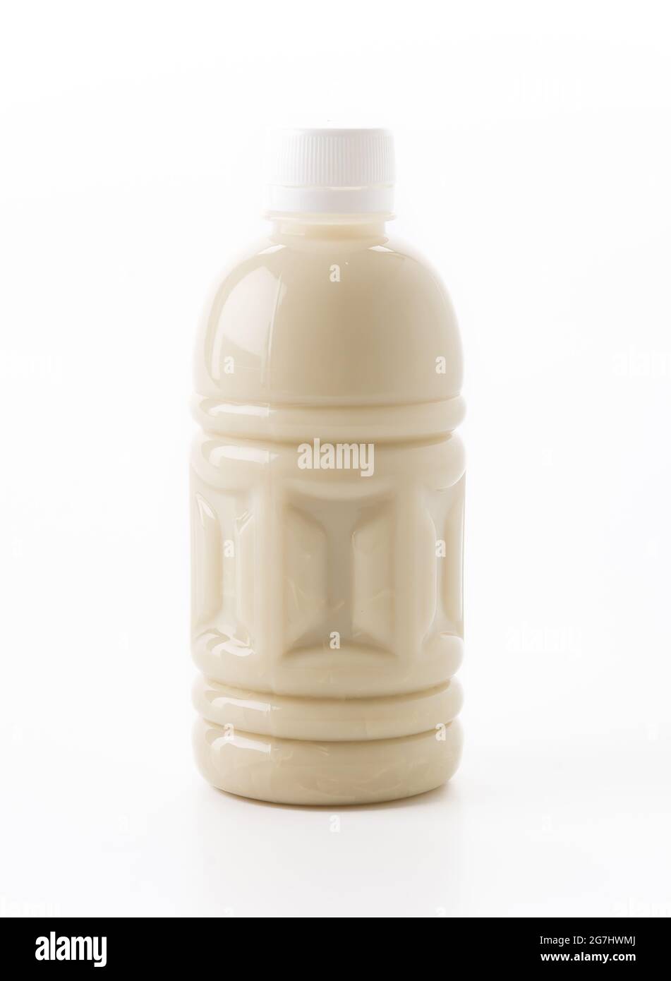 soy milk in bottle on white Stock Photo Alamy