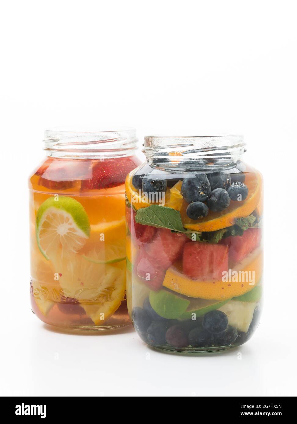 infused water on white background Stock Photo - Alamy