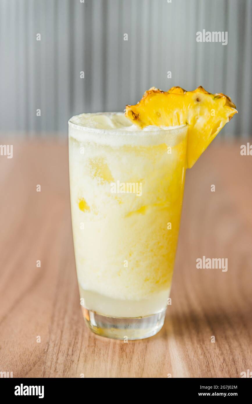 Pineapple cocktails juice glass filter effect Stock Photo Alamy