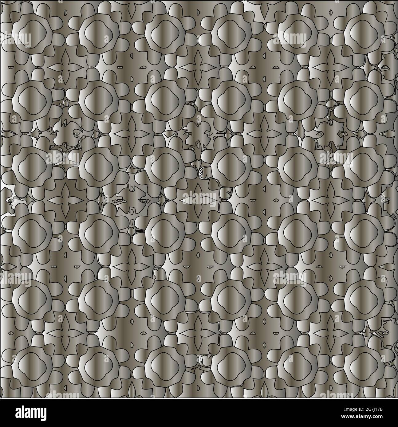 Silver metallic gradient with repeat Pattern . Abstract metallic background. Stock Vector