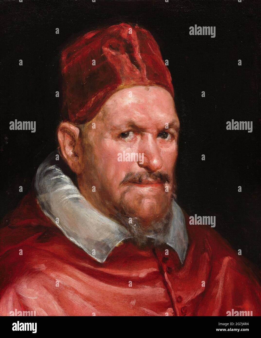 Pope Innocent X by Diego Velazquez (1599-1660), oil on canvas, c. 1650 Stock Photo
